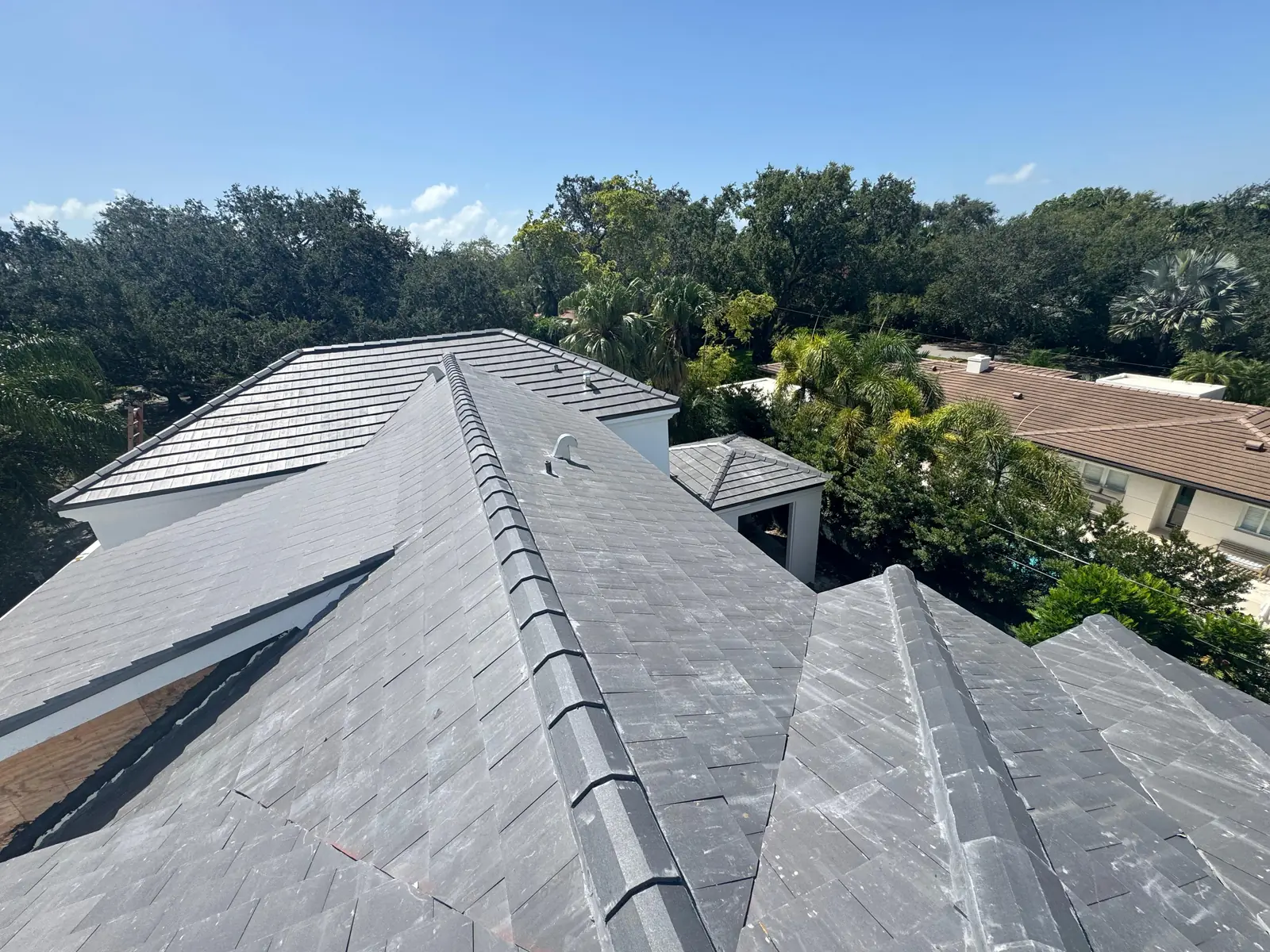 Tile roof installation by Moura Construction